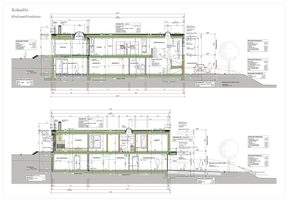 2012   Einfamilienhaus , extensive Dachbegrünung